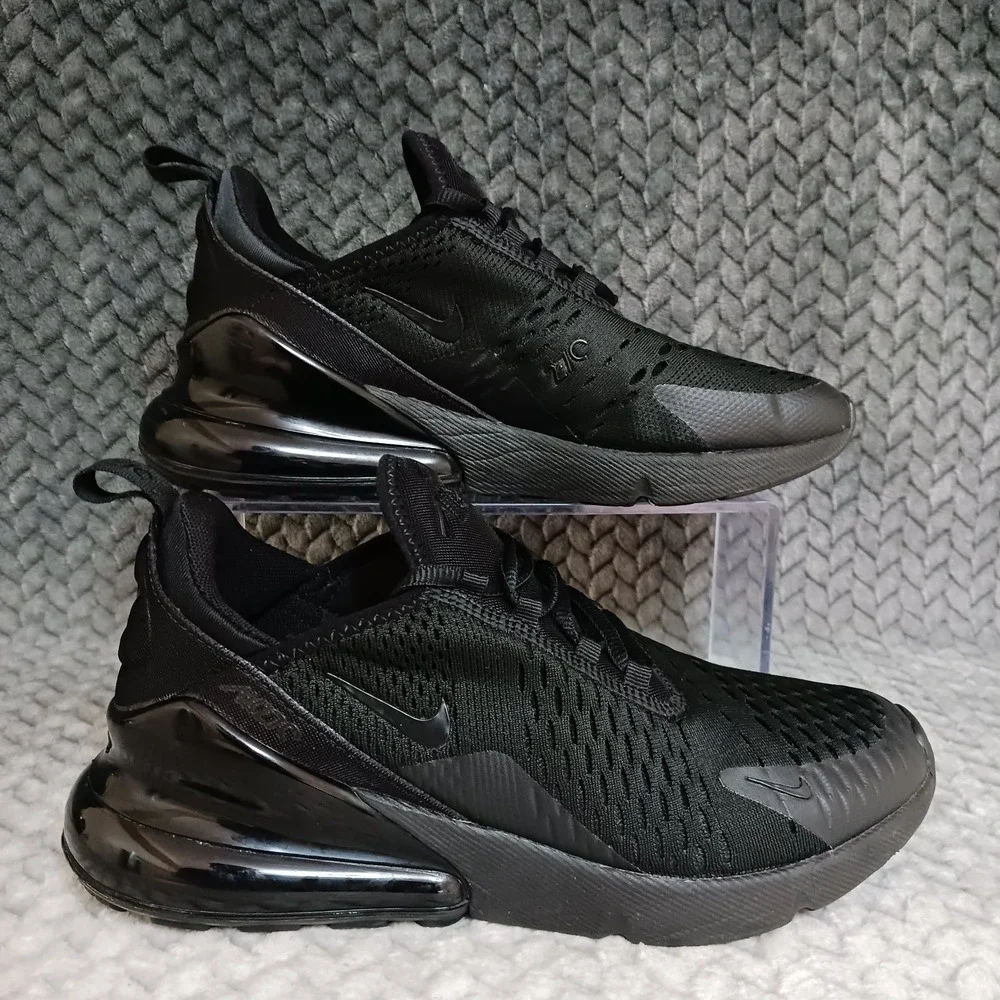 Nike Air Max 270 Black GS Walking Running Sneakers Shoes Size 6Y Women's 7.5